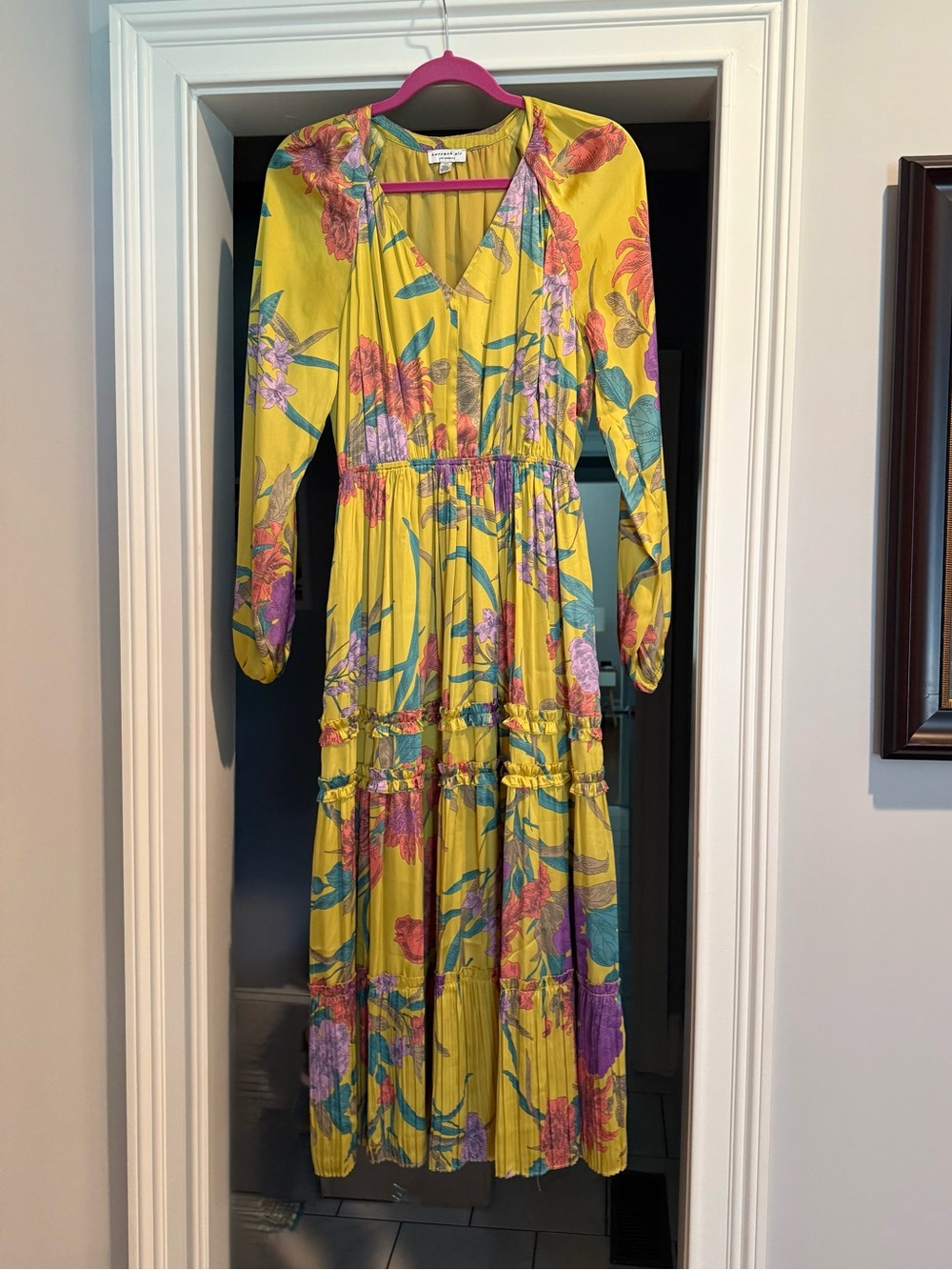 Current Air Yellow Floral Midi Dress